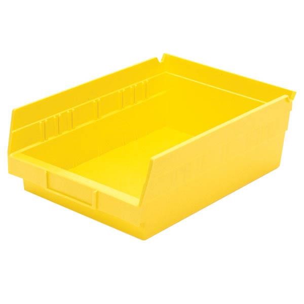 Akro-Mils® Shelf Bin, 11 5/8"L x 4"H x 8 3/8"W, Yellow, 1/Each