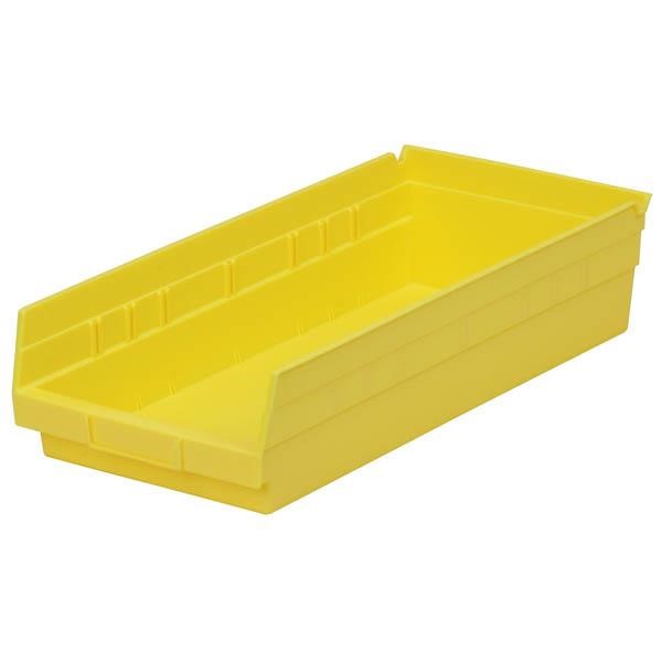 Akro-Mils® Shelf Bin, 17 7/8"L x 4"H x 8 3/8"W, Yellow, 1/Each