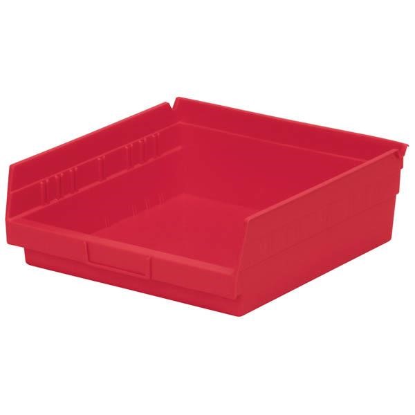 Akro-Mils® Shelf Bin, 11 5/8"L x 4"H x 11 1/8"W, Red, 1/Each