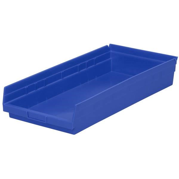 Akro-Mils® Shelf Bin, 23 5/8"L x 4"H x 11 1/8"W, Blue, 1/Each