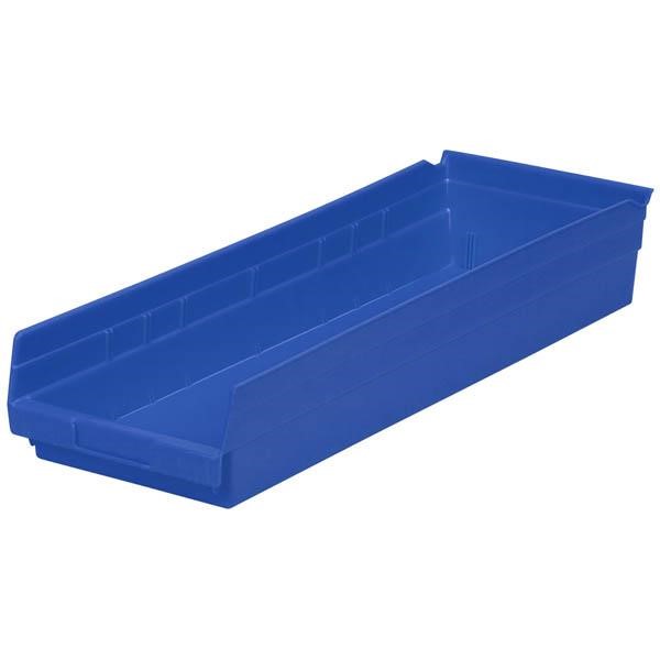 Akro-Mils® Shelf Bin, 23 5/8"L x 4"H x 8 3/8"W, Blue, 1/Each