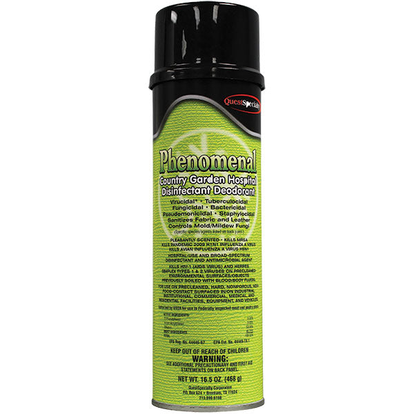 QuestSpecialty® Phenomenal Hospital Disinfectant, Country Garden Scent, 16.5 oz Aerosol, 12/Case