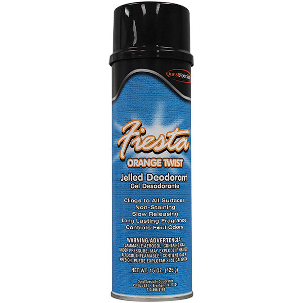 QuestSpecialty® Fiesta Jelled Deodorizer, Orange Twist, 15 oz Aerosol, 12/Case