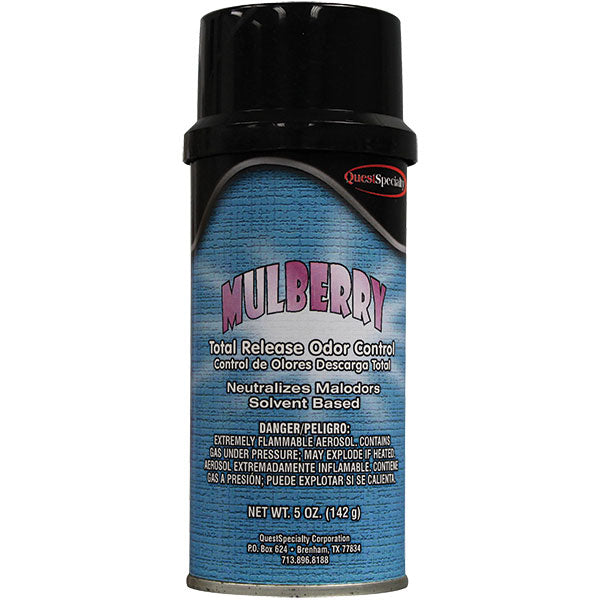 QuestSpecialty® Total Release Odor Eliminator, 5 oz Aerosol, Mulberry, 12/Case
