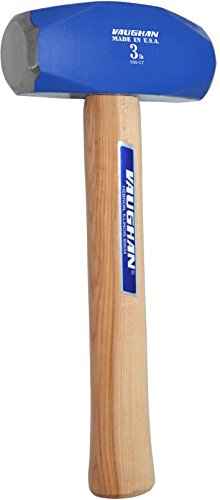Vaughan HD3 3-Pound SuperSteel Hand Drilling Hammer, Flame Treated Hickory Handle, 10 1/4-Inch Long.