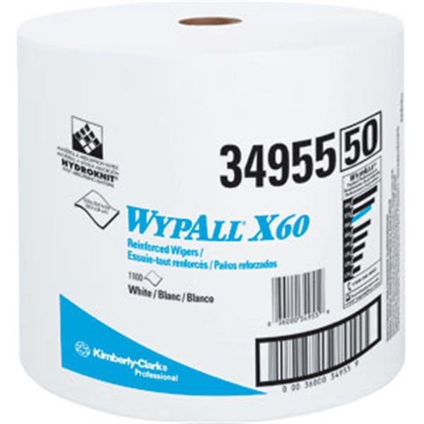 WypAll* X60 Wipers, Jumbo Roll, White, 1100/Roll