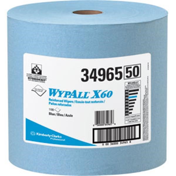 WypAll* X60 Wipers, Jumbo Roll, Blue, 1100/Roll