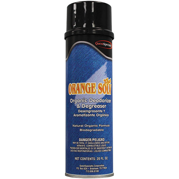 QuestSpecialty® Orange Solv Plus Organic Citrus Deodorizer & Degreaser, 20 oz Can, 12/Case