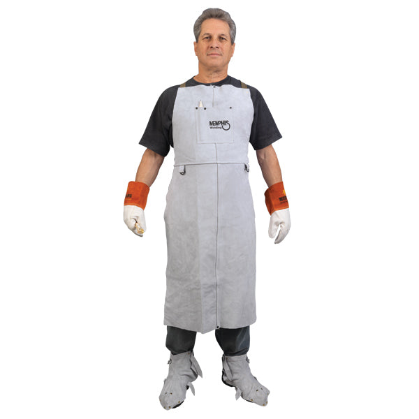 MCR Safety® Leather Welding Apron, 24" x 42", Gray, 1/Each