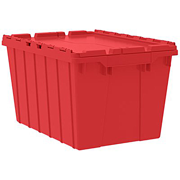 Akro-Mils® Attached Lid Container, 12 gal, 21 1/2"L x 12 1/2"H x 15"W, Red, 1/Each