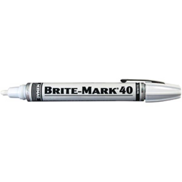 ITW ProBrands™ Brite-Mark® 40 Medium Tip Permanent Paint Markers, White, 1/Each