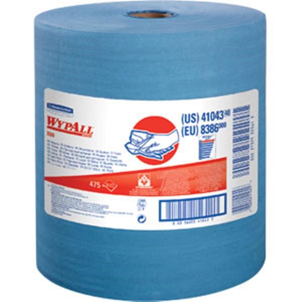 WypAll* X80 Towels, Jumbo Roll, 12 1/2" x 13 3/8",  Blue, 475/Roll