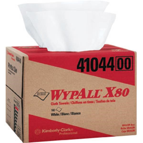 WypAll* X80 Towels, Brag Box, 12 1/2" x 16 13/16", White, 160/Box