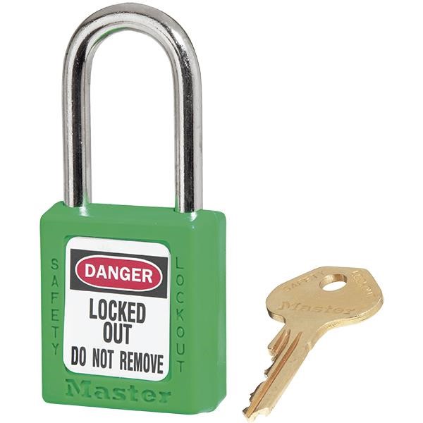 Master Lock® 410 Zenex™ Thermoplastic Safety Padlock, Green, 1/Each