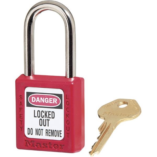 Master Lock® 410 Zenex™ Thermoplastic Safety Padlock, Red, 1/Each