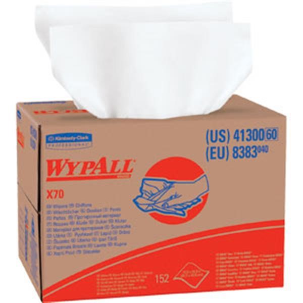 WypAll* X70 Wipers, Brag Box, 12 1/2" x 16 13/16", White, 152/Box