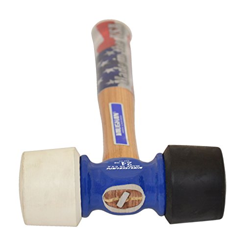 Vaughan RM24 14-Inch Professional Rubber Mallet with Flame-Treated Hickory Handle