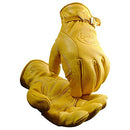 Caiman Water Repellent Cow Grain Kontour Welding Gloves Reinforced Palm Leather Strap & Elastic, XL