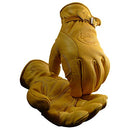 Caiman Water Repellent Cow Grain Kontour Welding Gloves Reinforced Palm Leather Strap & Elastic, Medium