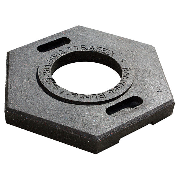 VizCon Hexagonal Rubber Base (For Grabber & Looper Cones), 16 lb, Black, 1/Each