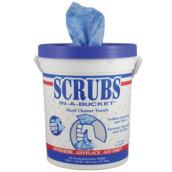 Scrubs® Hand Cleaner Towels, Blue, 6 Containers/72 ea