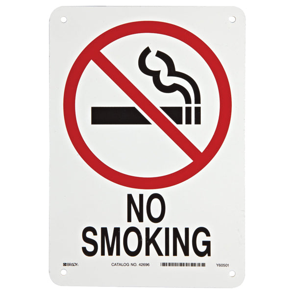 Brady® "No Smoking" Aluminum Sign