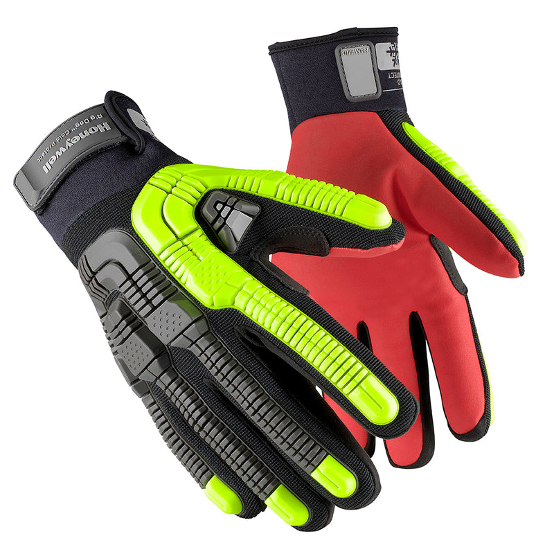 Honeywell Rig Dog™ Gloves, Cold Protect w/ Hook-&-Loop Closure, X-Large, Black/Red/Green, 1/Pair