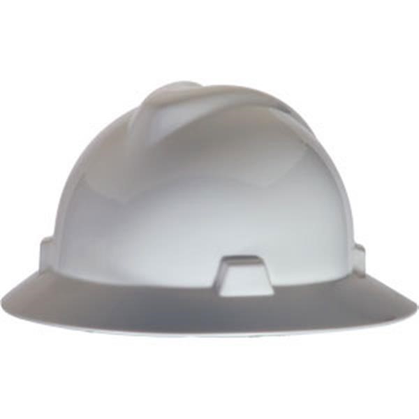 MSA V-Gard® Slotted Hat w/ Staz-On® Suspension, White, 1/Each