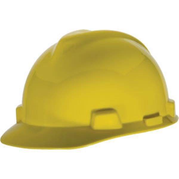 MSA V-Gard® Standard Slotted Cap w/ Staz-On® Suspension, Yellow, 1/Each