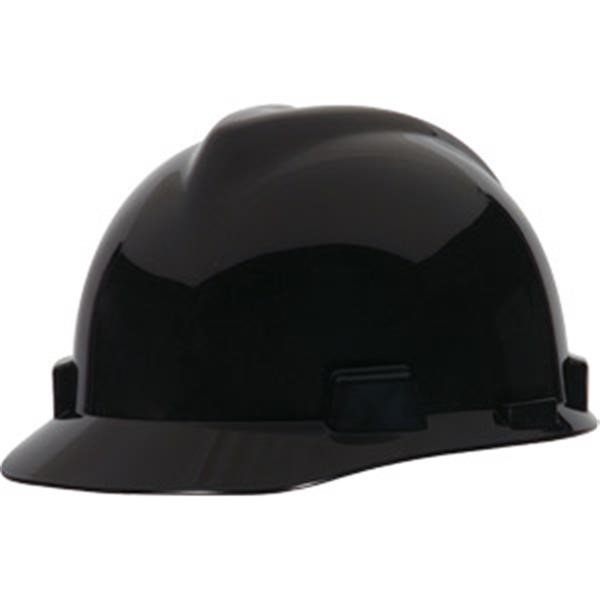 MSA V-Gard® Standard Slotted Cap w/ Staz-On® Suspension, Black, 1/Each