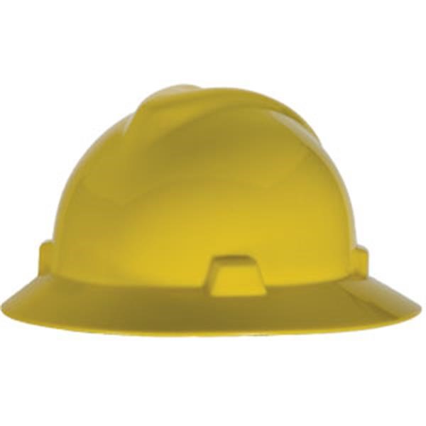 MSA V-Gard® Slotted Hat w/ Fas-Trac® Suspension, Yellow, 1/Each