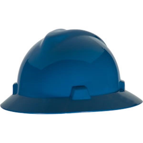 MSA V-Gard® Slotted Hat w/ Fas-Trac® Suspension, Blue, 1/Each