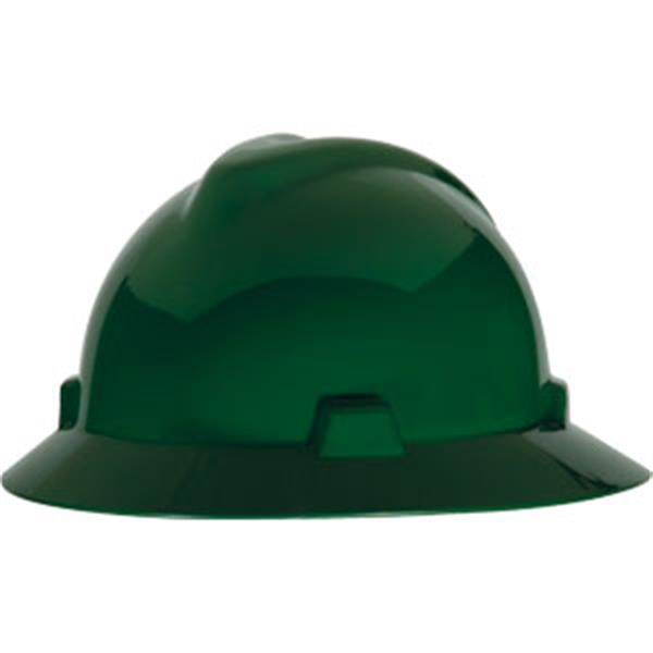 MSA V-Gard® Slotted Hat w/ Fas-Trac® Suspension, Green, 1/Each