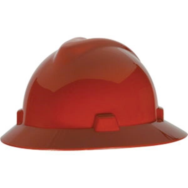 MSA V-Gard® Slotted Hat w/ Fas-Trac® Suspension, Red, 1/Each