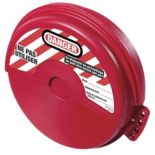 Master Lock® Rotating Gate Valve Lockout, 4"–6 1/2" Dia, Red, 1/Each