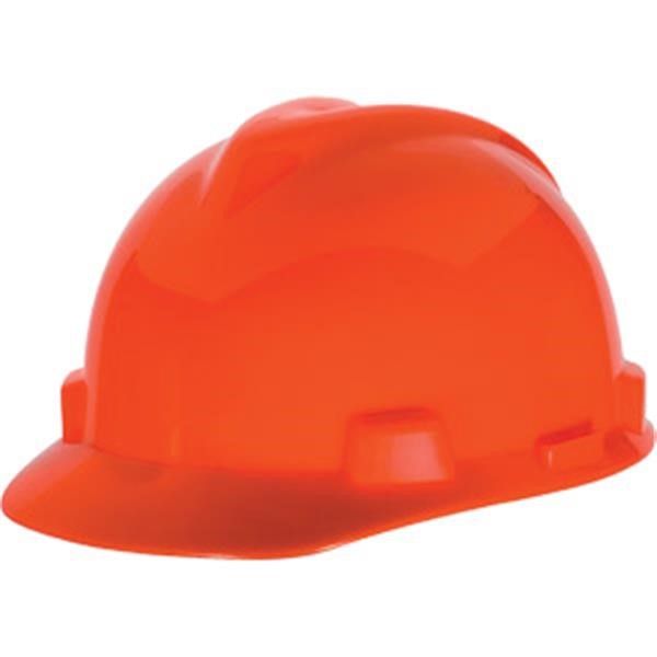 MSA V-Gard® Standard Slotted Cap w/ Staz-On® Suspension, Hi-Vis Orange, 1/Each