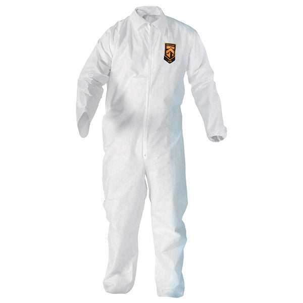 KleenGuard* A20 Breathable Particle Protection Coveralls w/ Elastic Back, Wrists, & Ankles, Large, White, 24/Case
