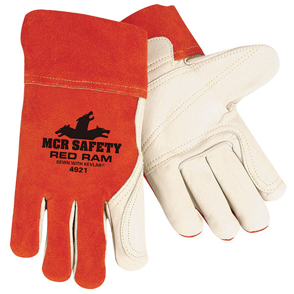 MCR Safety® Red Ram™ Grain Cowhide Gloves