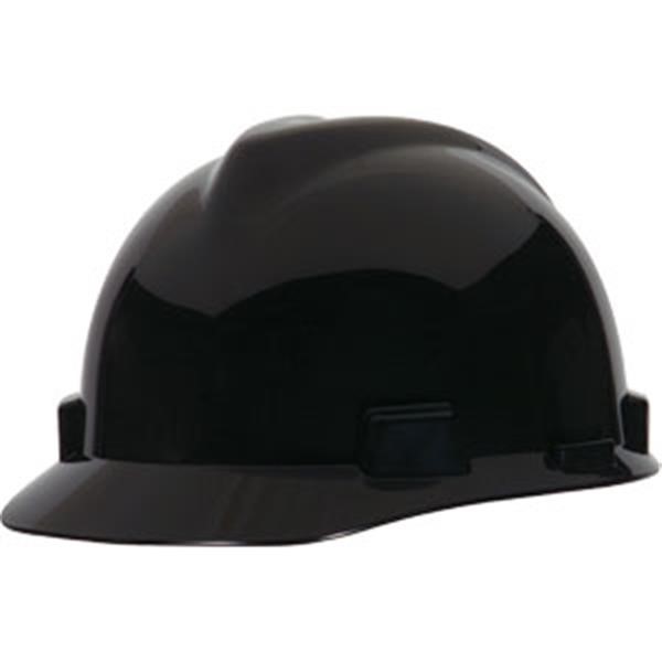 MSA V-Gard® Standard Slotted Cap w/ Fas-Trac® Suspension, Black, 1/Each