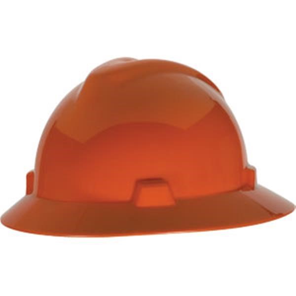 MSA V-Gard® Slotted Hat w/ Fas-Trac® Suspension, Orange, 1/Each