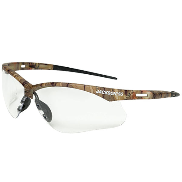 SureWerx™ Jackson® SG Safety Glasses, Camo Frame w/ Clear Anti-Fog Lens, 1/Each