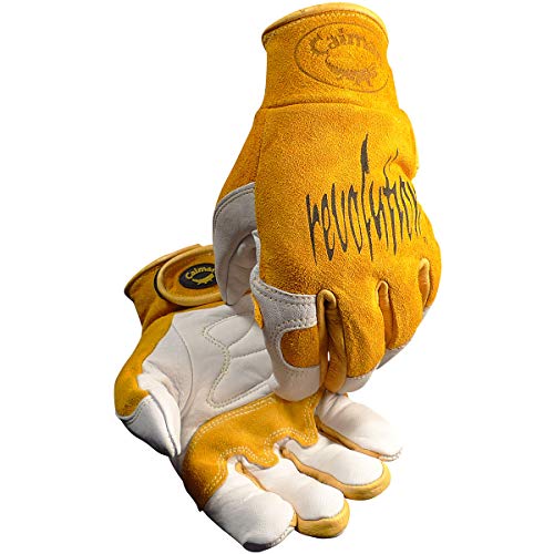 Caiman 1878-XL Luxury Pro Series White Tail Deerskin Gloves, X-Lg/Yellow