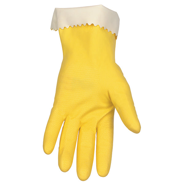 MCR Safety® Unsupported Latex Gloves, X-Large, Yellow, 12/Pair