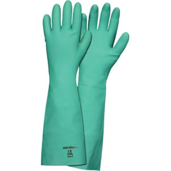 MCR Safety® Nitri-Chem™ Unsupported Nitrile Gloves, 22 mil, Large, Green, 12/Pair