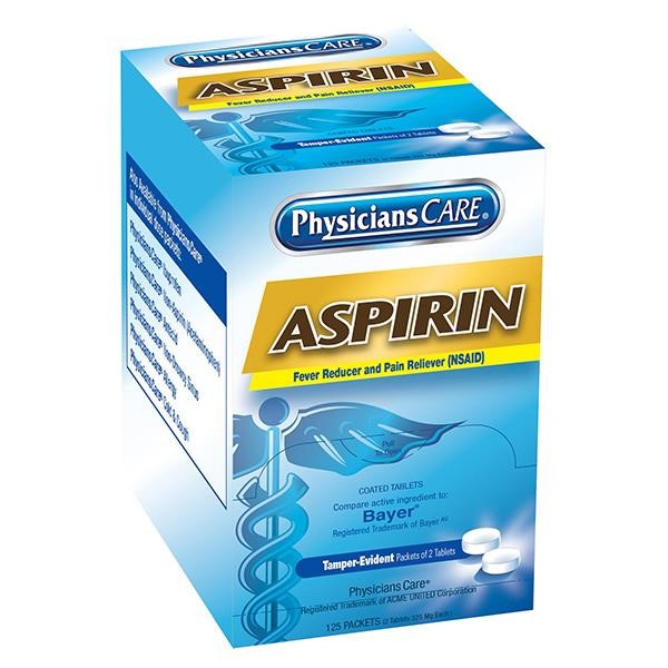 Aspirin Pain Reliever, 325 mg, 2 Pkg/125 Each