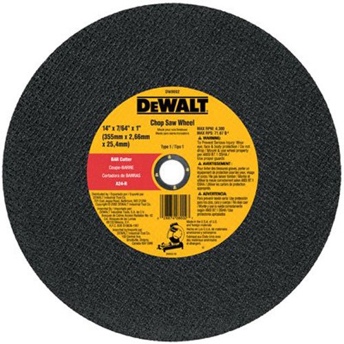 DEWALT DW8002 14-Inch by 7/64-Inch Bar Cutter Chop Saw Wheel