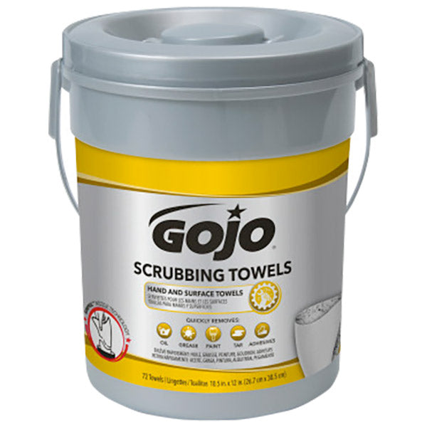 Gojo® Heavy-Duty Scrubbing Towels, Gray, 6 Containers/72 Each