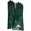 MCR Safety® Premium Grade Supported PVC Gloves, Double Dipped, 18" Gauntlets, CE EN 388 4121 Nitrile Reinforced, Large, Green, 12/Pair