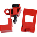 Brady® Clamp-On Breaker Lockouts, 120/277 VAC, 2 3/16"H x 1"W x 5/16"D, Red, 1/Each