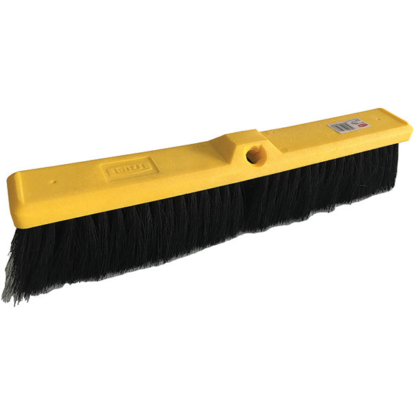 Trust® Medium Floor Sweep, Plastic Foam Block, Tampico Fill, 17 7/8", Yellow, 1/Each